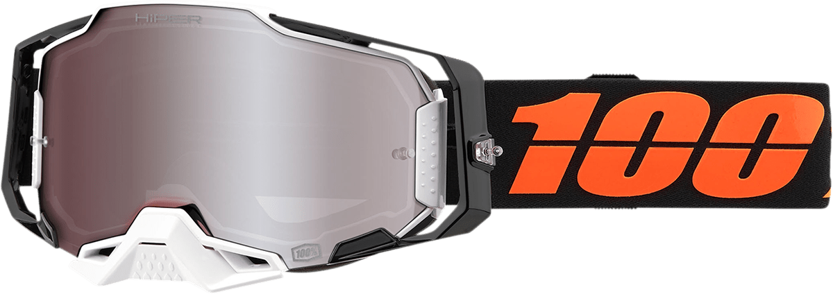 100% Armega Goggles - Blacktail - HiPER Silver Mirror 50003-00002 - Electrek Moto