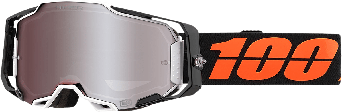 100% Armega Goggles - Blacktail - HiPER Silver Mirror 50003-00002 - Electrek Moto