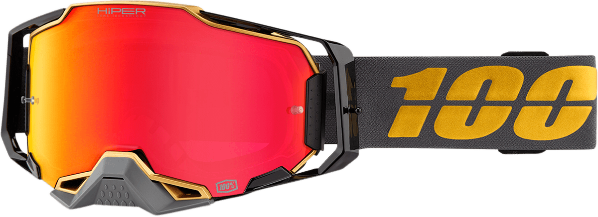 100% Armega Goggles - Falcon 5 - HiPER Red Mirror 50003-00001 - Electrek Moto