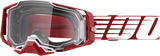 100% Armega Goggles - Oversized Deep Red - Clear 50004-00009 - Electrek Moto