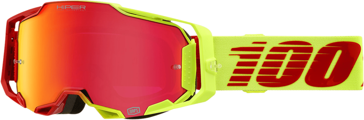 100% Armega Goggles - Solaris - HiPER Red Mirror 50003-00003 - Electrek Moto