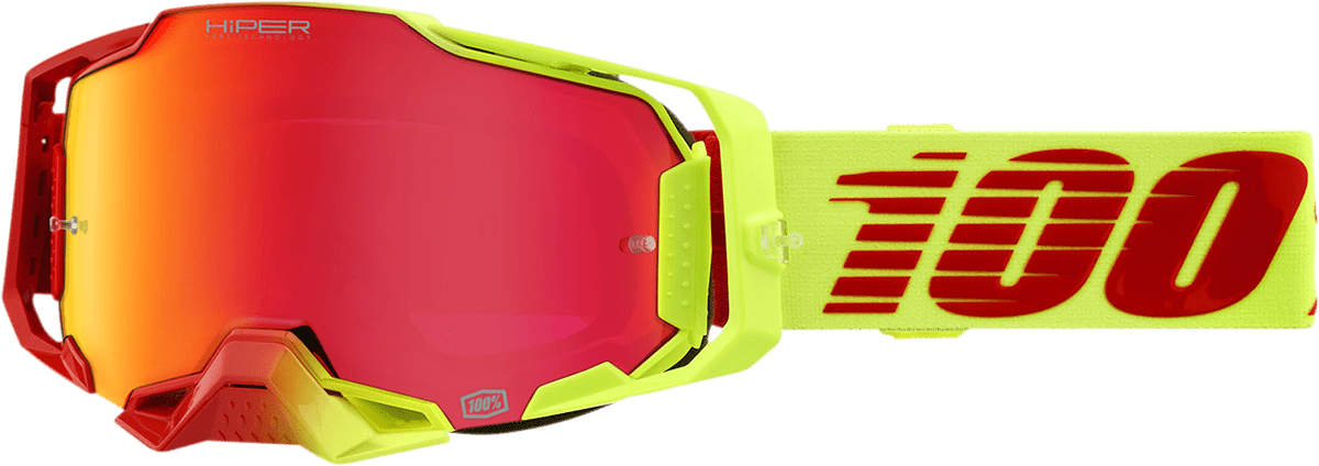 100% Armega Goggles - Solaris - HiPER Red Mirror 50003-00003 - Electrek Moto