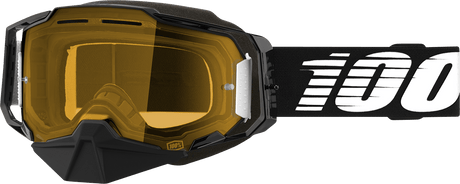 100% Armega Snow Goggles - Black - Yellow 50007-00001 - Electrek Moto