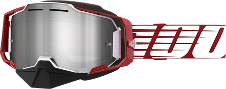 100% Armega Snow Goggles - Oversized Red - Silver Mirror 50008-00006 - Electrek Moto