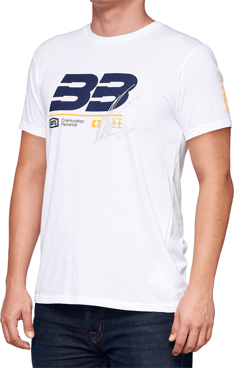 100% BB33 Signature T-Shirt - White - Large BB-32140-000-12 - Electrek Moto