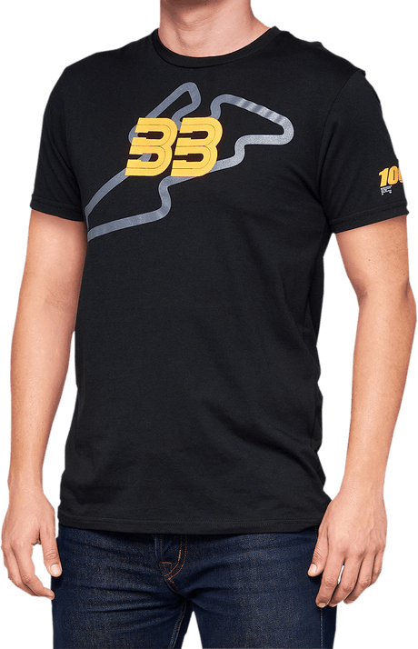 100% BB33 Track T-Shirt - Black - Large BB-32141-001-12 - Electrek Moto