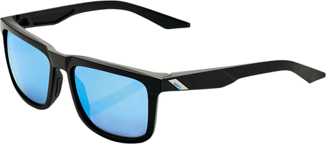 100% Blake Sunglasses - Matte Black - HiPER Blue Mirror 60028-00001 - Electrek Moto