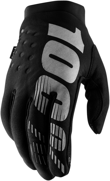 100% Brisker Gloves - Black/Gray - Medium 10003-00001 - Electrek Moto