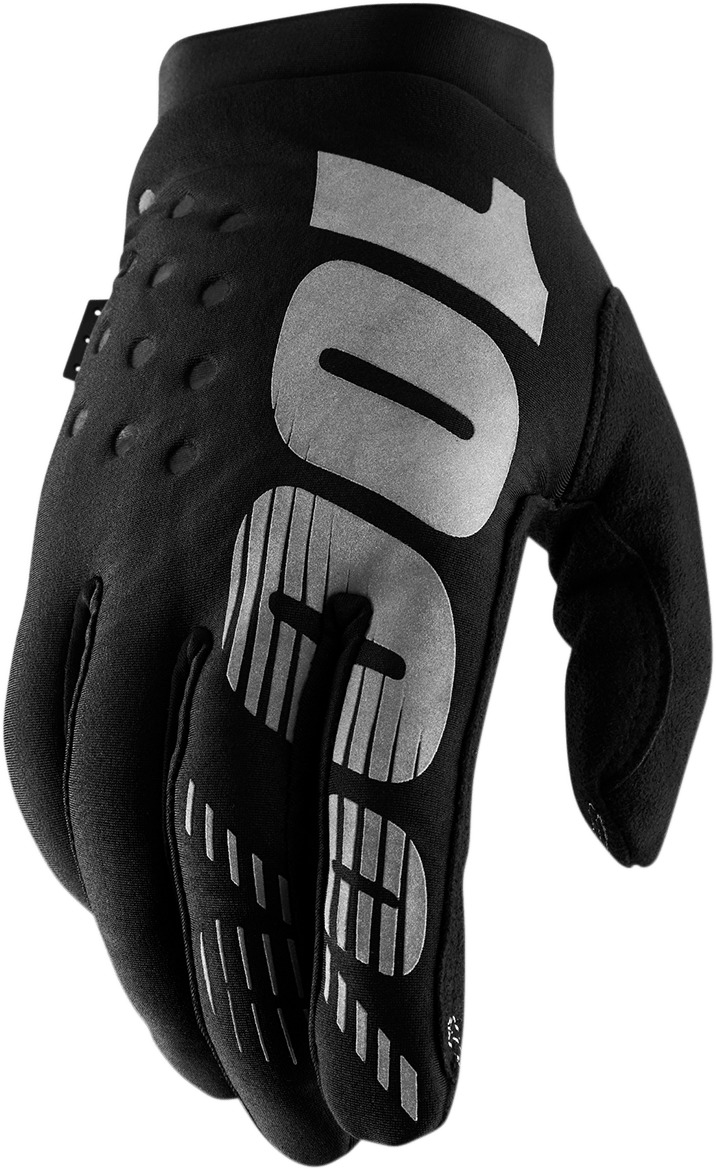 100% Brisker Gloves - Black/Gray - Medium 10003-00001 - Electrek Moto