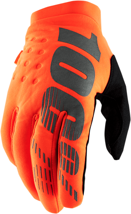 100% Brisker Gloves - Fluo Orange/Black - Large 10003-00012 - Electrek Moto