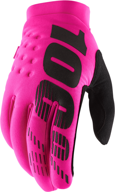 100% Brisker Gloves - Neon Pink - Large 10003-00027 - Electrek Moto