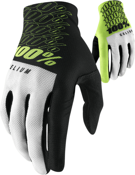 100% Celium Gloves - Fluorescent Yellow - 2XL 10007-00014 - Electrek Moto