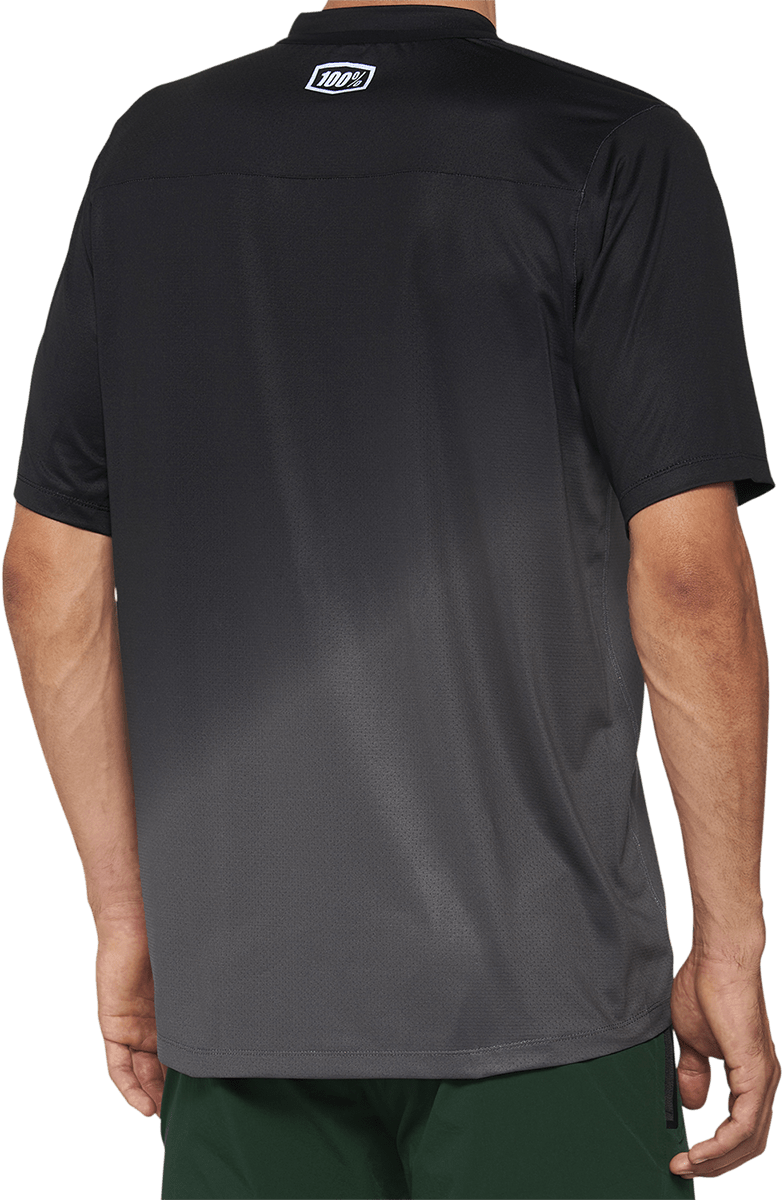 100% Celium Jersey - Short-Sleeve - Black/Charcoal - Large 40011-00002 - Electrek Moto