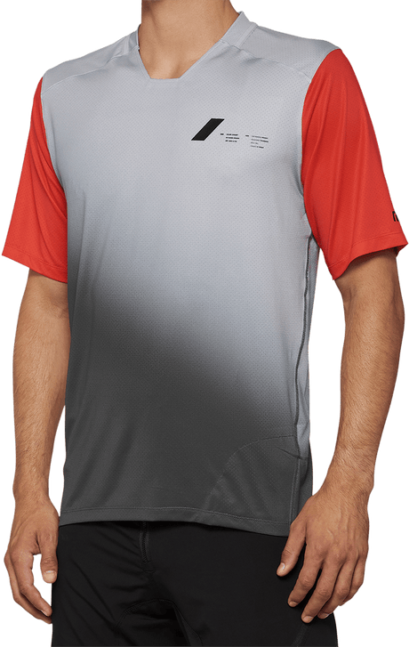 100% Celium Jersey - Short-Sleeve - Gray/Racer Red - Large 40011-00012 - Electrek Moto