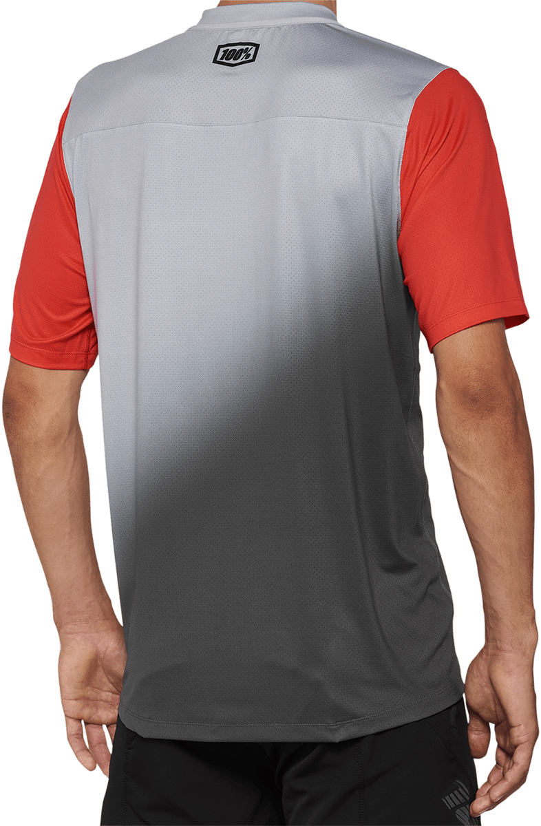 100% Celium Jersey - Short-Sleeve - Gray/Racer Red - Medium 40011-00011 - Electrek Moto