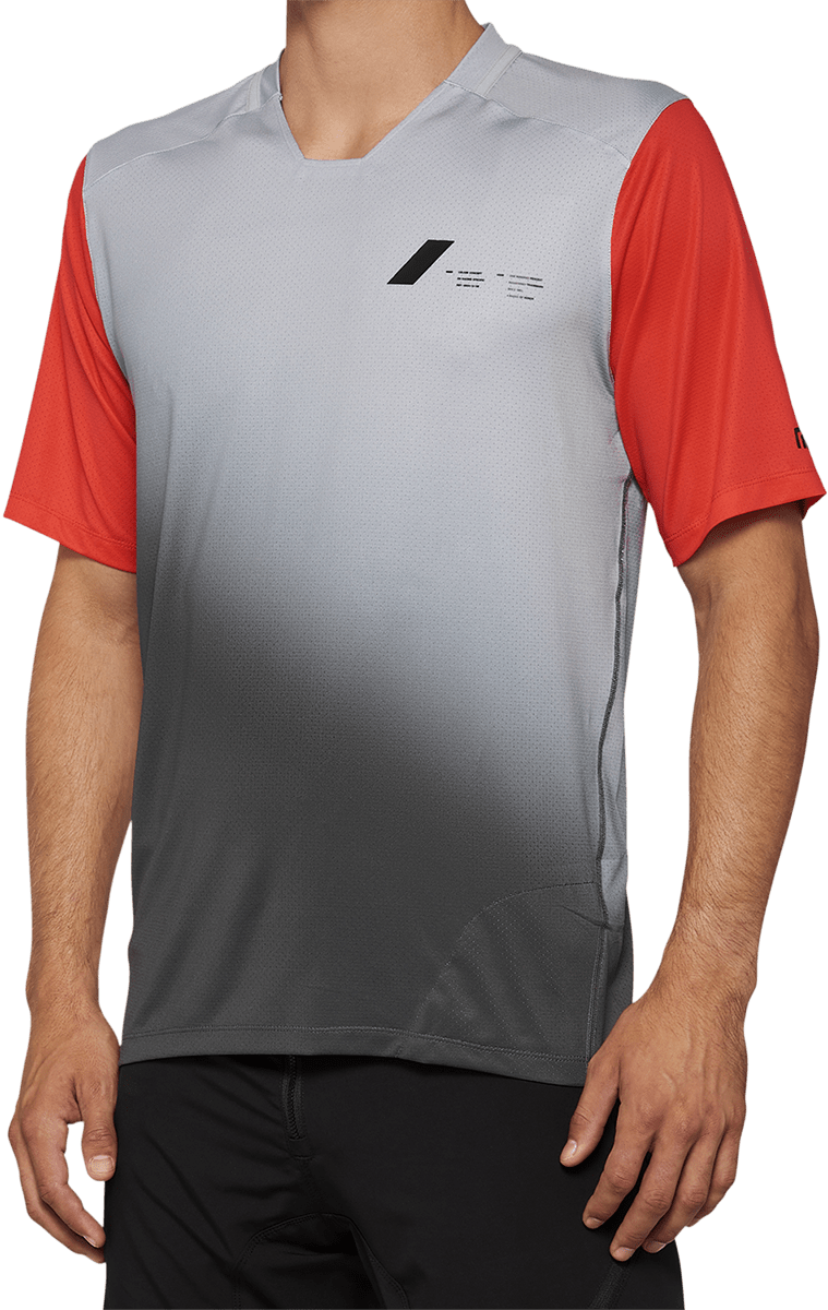 100% Celium Jersey - Short-Sleeve - Gray/Racer Red - Medium 40011-00011 - Electrek Moto