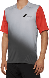 100% Celium Jersey - Short-Sleeve - Gray/Racer Red - Medium 40011-00011 - Electrek Moto