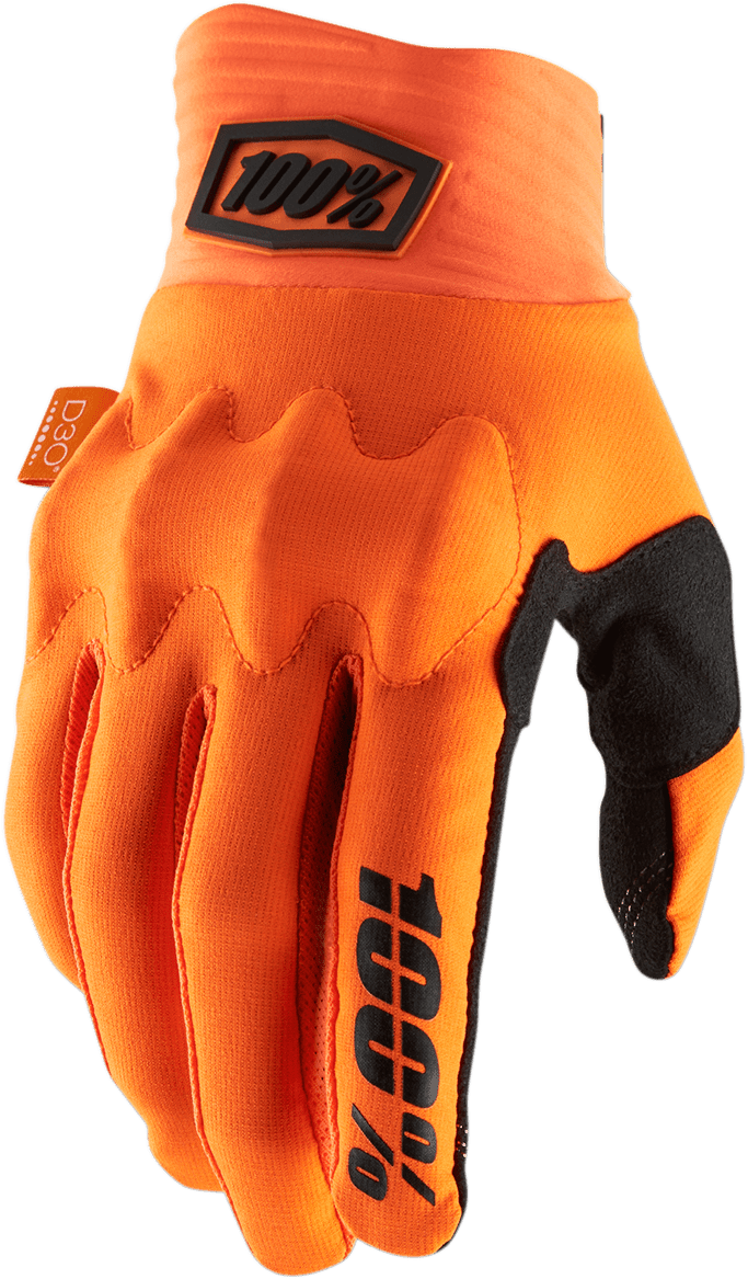 100% Cognito Gloves - Fluo Orange/Black - Large 10014-00012 - Electrek Moto