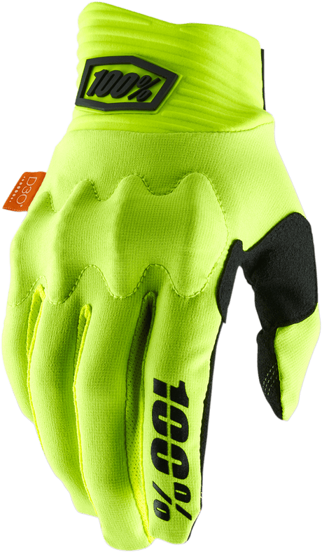 100% Cognito Gloves - Fluo Yellow/Black - Large 10014-00017 - Electrek Moto