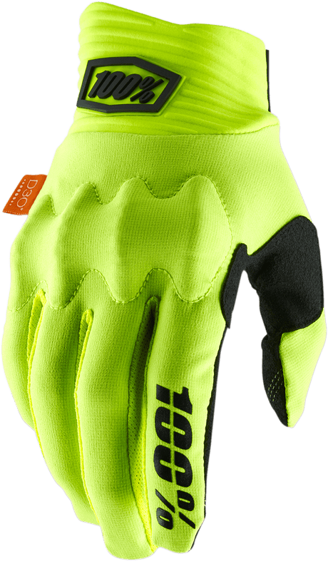 100% Cognito Gloves - Fluo Yellow/Black - Small 10014-00015 - Electrek Moto