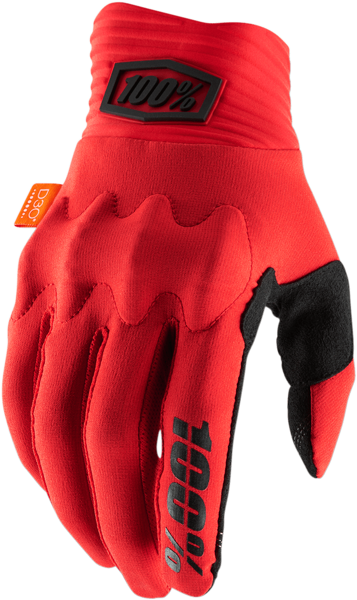 100% Cognito Gloves - Red/Black - Large 10014-00022 - Electrek Moto