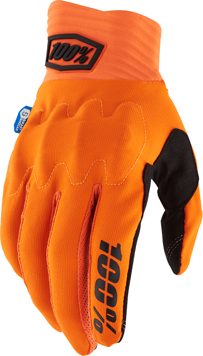 100% Cognito Smart Shock Gloves - Fluorescent Orange - Large 10014-00037 - Electrek Moto