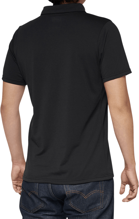 100% Corpo Polo Shirt - Black/White - Medium 35019-011-11 - Electrek Moto