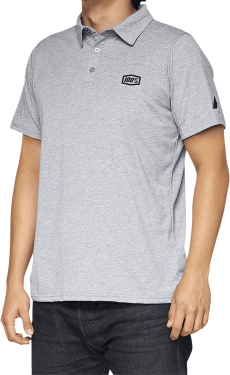 100% Corpo Polo Shirt - Heather Gray/Black - 2XL 35019-439-14 - Electrek Moto