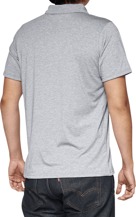 100% Corpo Polo Shirt - Heather Gray/White - XL 35019-252-13 - Electrek Moto