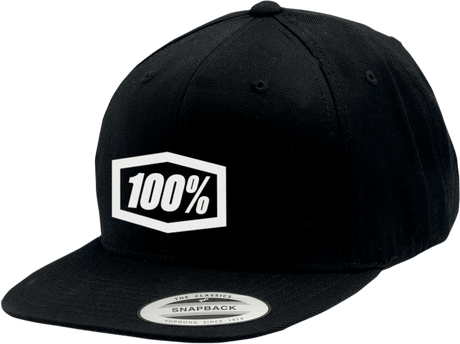 100% Corpo Snapback Hat - Black/White 20044-00000 - Electrek Moto