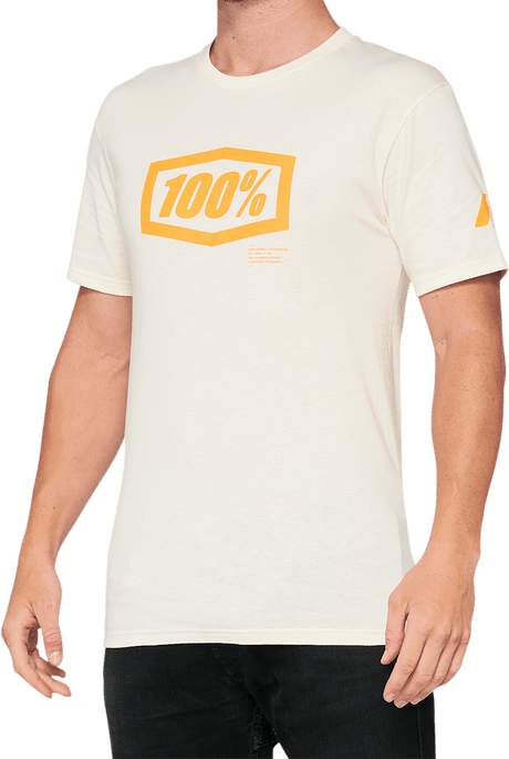 100% Essential T-Shirt - Chalk/Orange - Large 32016-461-12 - Electrek Moto