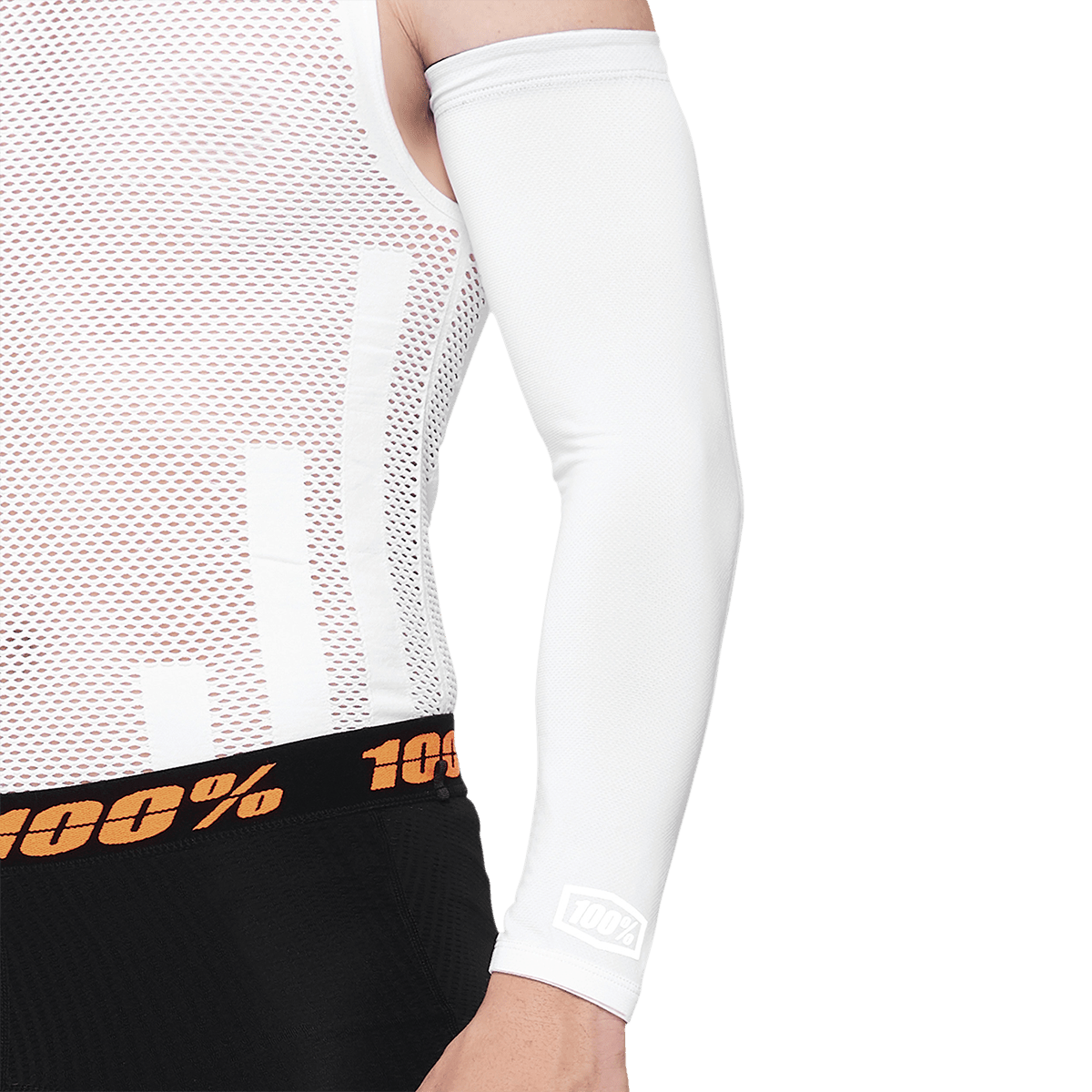 100% Exceeda Arm Sleeves - White - Large 40055-00007 - Electrek Moto