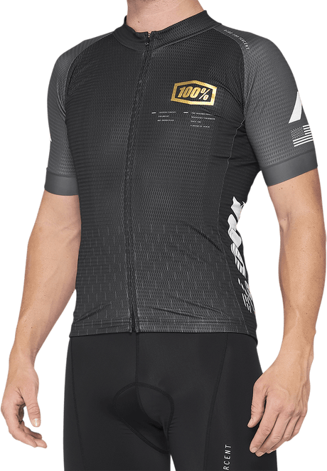 100% Exceeda Jersey - Short-Sleeve - Black/Charcoal - Large 40051-00002 - Electrek Moto