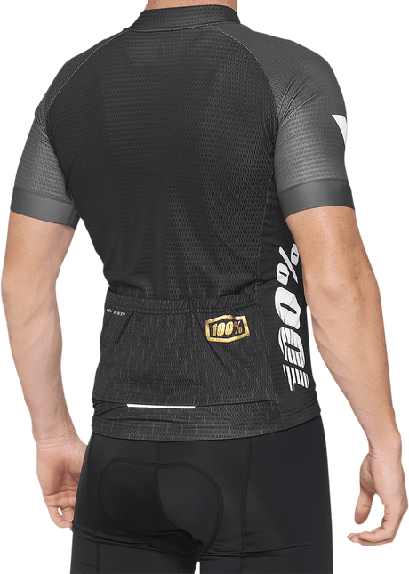 100% Exceeda Jersey - Short-Sleeve - Black/Charcoal - Medium 40051-00001 - Electrek Moto