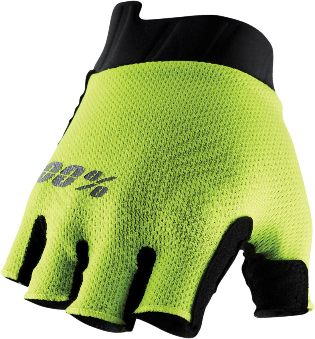 100% Exceeda Short Finger Gloves - Fluorescent Yellow - Small 10024-00005 - Electrek Moto