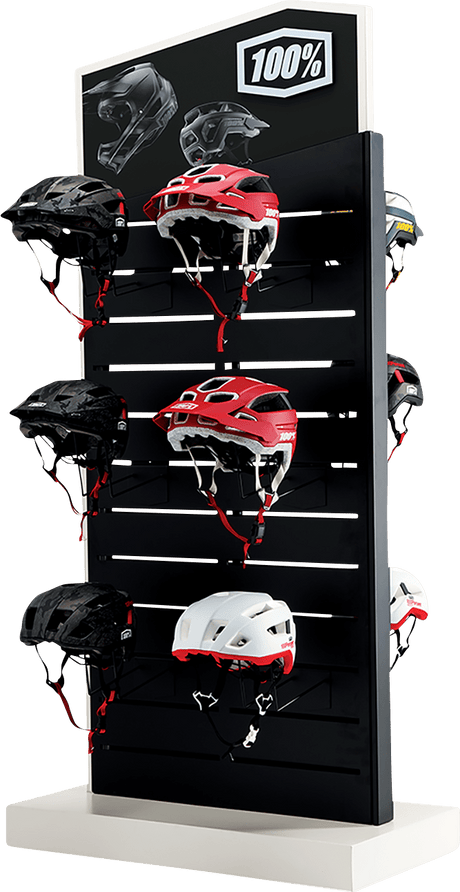 100% Half Shell Helmet Display - 8 Pack 72002-002-02 - Electrek Moto