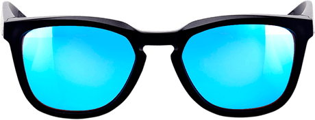 100% Hudson Sunglasses - Black - Blue Mirror 61028-019-75 - Electrek Moto