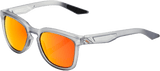 100% Hudson Sunglasses - Crystal Gray - Red Mirror 61028-255-43 - Electrek Moto