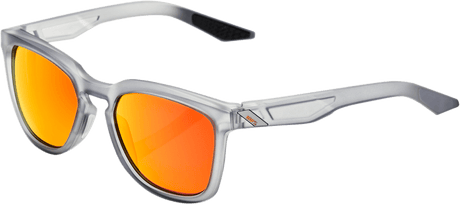 100% Hudson Sunglasses - Crystal Gray - Red Mirror 61028-255-43 - Electrek Moto