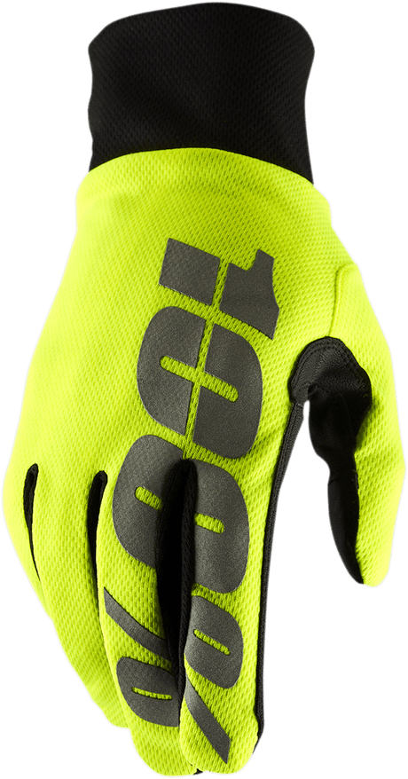 100% Hydromatic Waterproof Gloves - Yellow - XL 10017-00008 - Electrek Moto