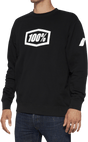 100% Icon Long-Sleeve Fleece Sweatshirt - Black - Large 20026-00002 - Electrek Moto