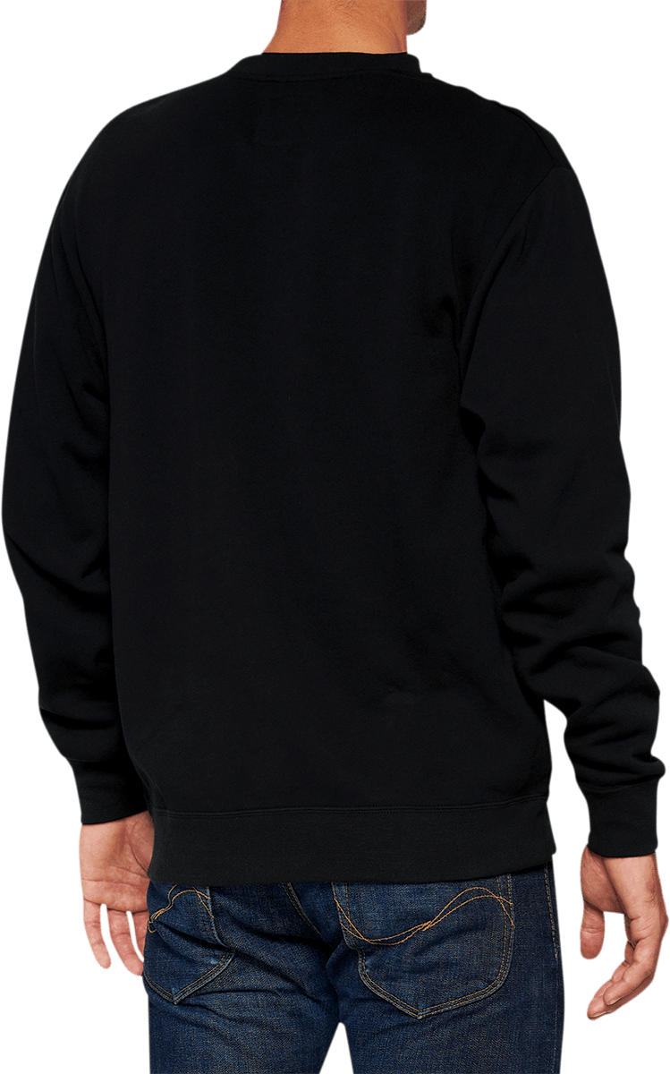 100% Icon Long-Sleeve Fleece Sweatshirt - Black - Large 20026-00002 - Electrek Moto