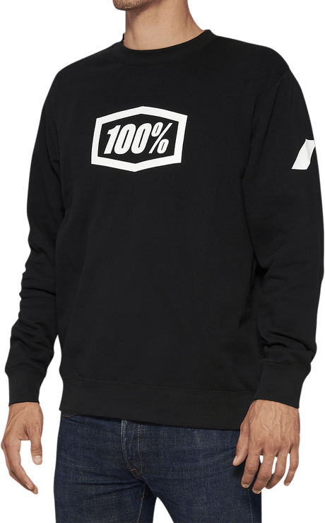 100% Icon Long-Sleeve Fleece Sweatshirt - Black - Small 20026-00000 - Electrek Moto