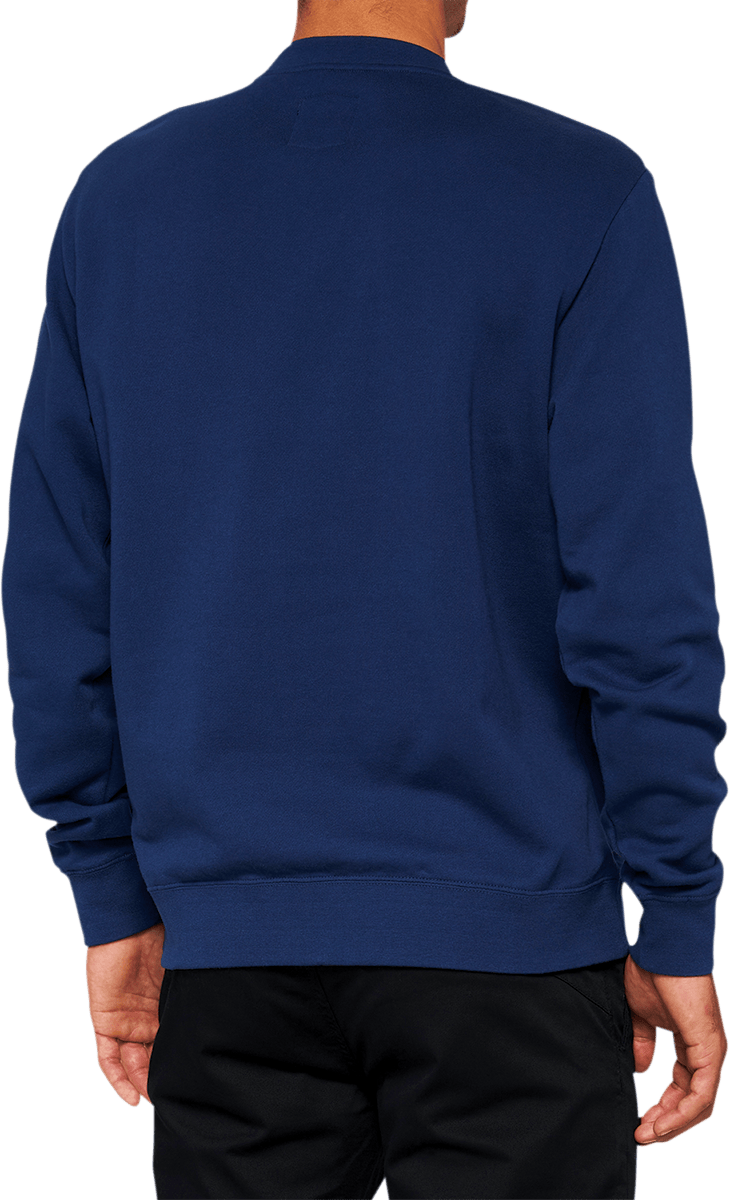 100% Icon Long-Sleeve Fleece Sweatshirt - Navy - Medium 20026-00016 - Electrek Moto