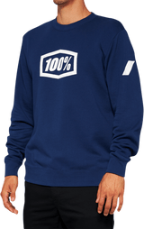 100% Icon Long-Sleeve Fleece Sweatshirt - Navy - Medium 20026-00016 - Electrek Moto