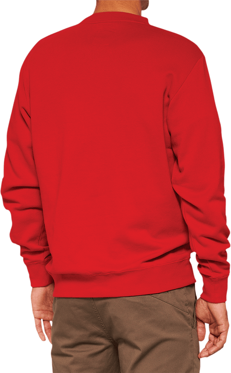 100% Icon Long-Sleeve Fleece Sweatshirt - Red - Medium 20026-00011 - Electrek Moto