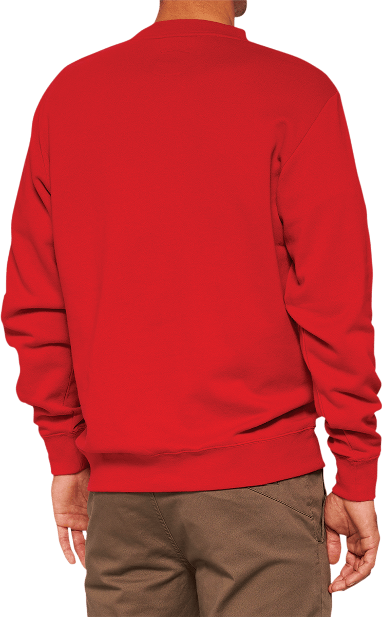 100% Icon Long-Sleeve Fleece Sweatshirt - Red - Small 20026-00010 - Electrek Moto