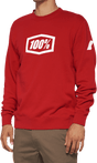 100% Icon Long-Sleeve Fleece Sweatshirt - Red - Small 20026-00010 - Electrek Moto