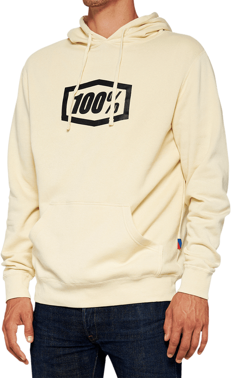 100% Icon Pullover Hoodie - Chalk - Medium 20029-00006 - Electrek Moto