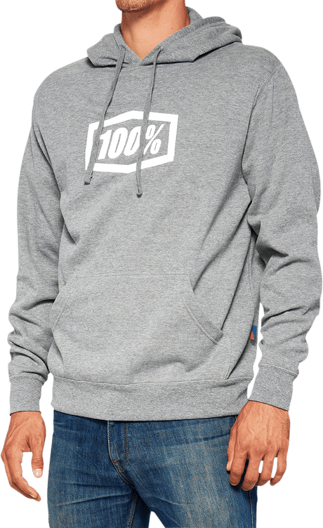 100% Icon Pullover Hoodie - Gray - Small 20029-00015 - Electrek Moto